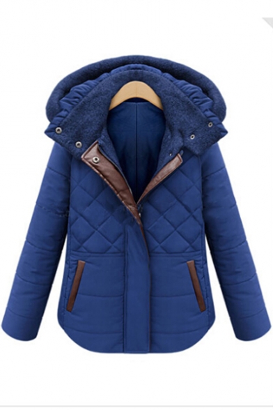 New Arrival Plain Winter's Warm Hooded Long Sleeve Zip Up Coat