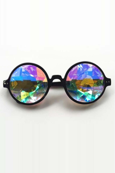New Collection Fashion Concert Performance Geometric Glass Print Cool Eyeglasses