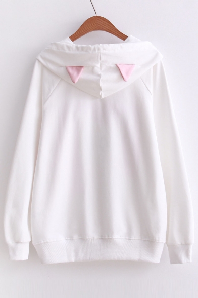 white cat hoodie