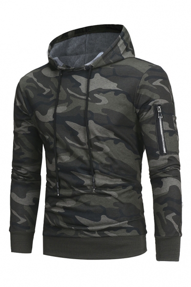 Fashion Classic Camouflage Pattern Long Sleeve Casual Hoodie