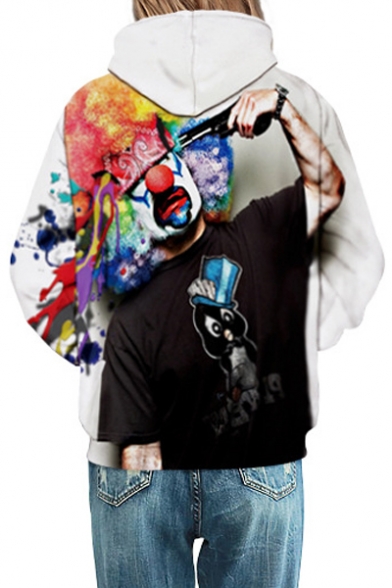 Hot Fashion Digital Magic Clown Printed Long Sleeve Casual Loose Unisex Hoodie