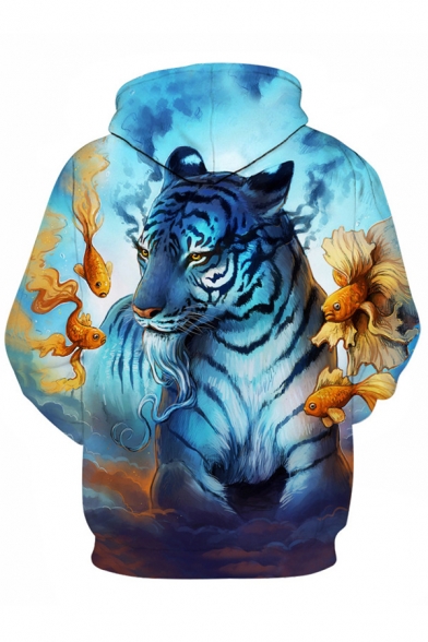 New Arrival 3D Colorful Tiger Pattern Long Sleeve Casual Leisure Hoodie
