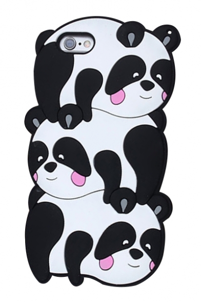 New Collection Fashion Color Block Cute Panda Design iPhone Case