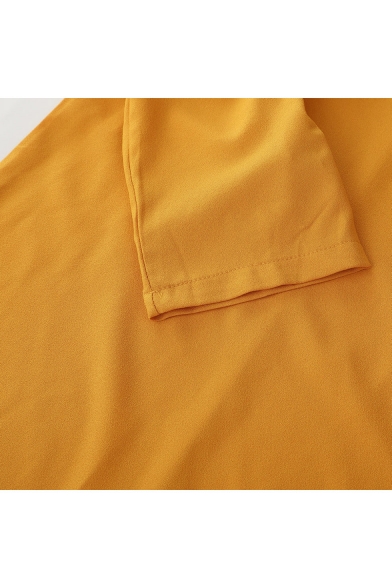 Basic Plain Round Neck Half Sleeve Casual Leisure Mini T-Shirt Dress