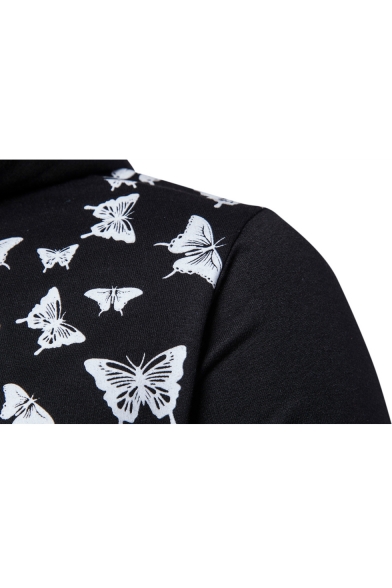 Hot Fashion Butterfly Skull Pattern Long Sleeve Unisex Casual Hoodie