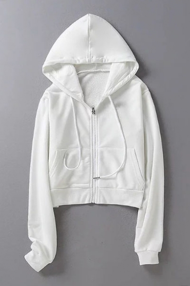plain white zip up jacket