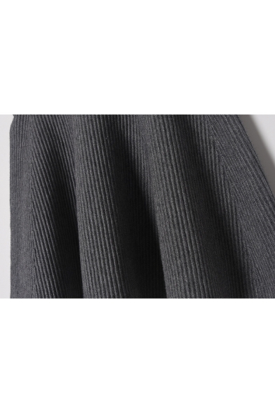 Simple Plain Elastic Waist Knitted Short Skirt in Texture