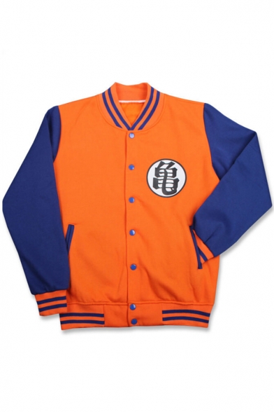 Japanese Collection Color Block Panel Contrast Trim Long Sleeve Baseball Jacket