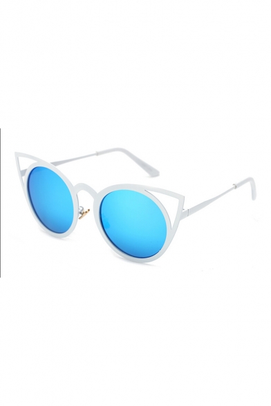New Fashion Cool Girl Color Block Cat-Eye Design Sun Glasses