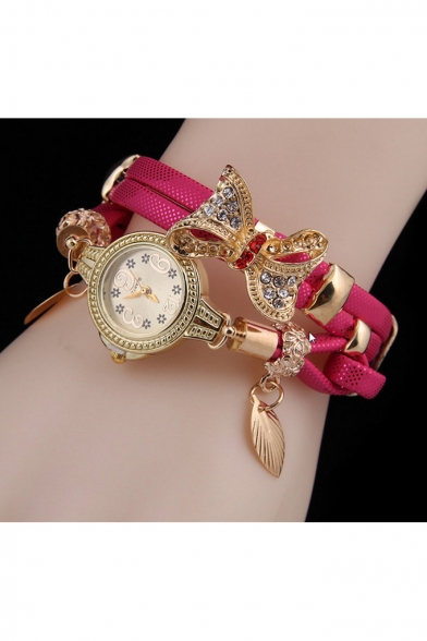 New Fashion Women's Chain Style Watch with Bow Pendant