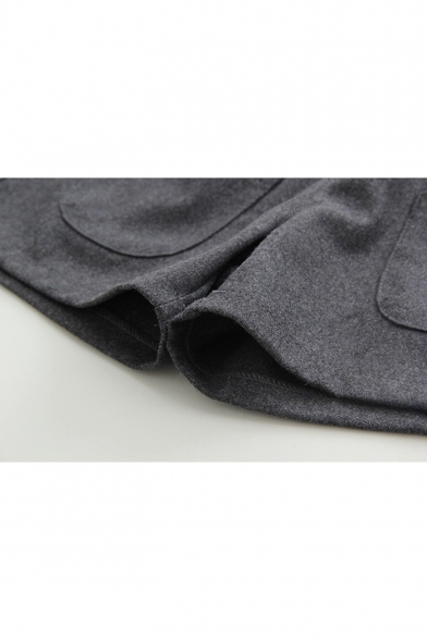 Fashion Embroidery Fox Pattern Elastic Waist Loose Shorts