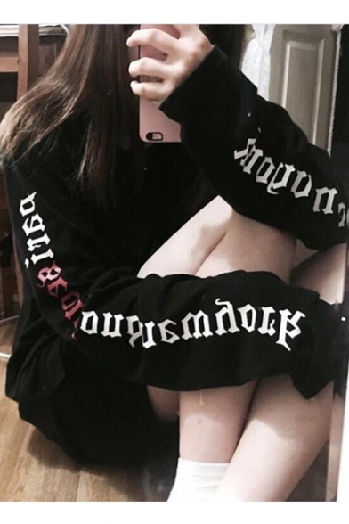 New Arrival Fashion Street Style Letter Printed Long Sleeve Sports Sweatshirt