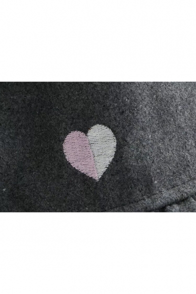 New Stylish Embroidery Heart Shape Elastic Waist Ruffle Hem Mini Skirt