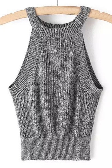 New Stylish Round Neck Classic Plain Tank Pullover Sweater