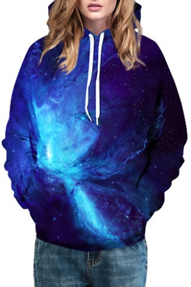 Basic Fashion 3D Galaxy Pattern Long Sleeve Sports Leisure Hoodie for Couple