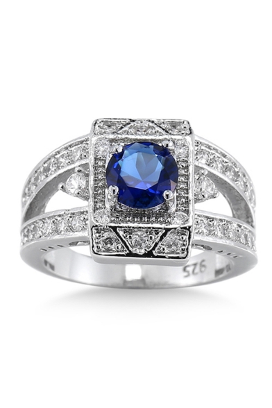 New Fashion Sapphire Zircon Embellished Ring