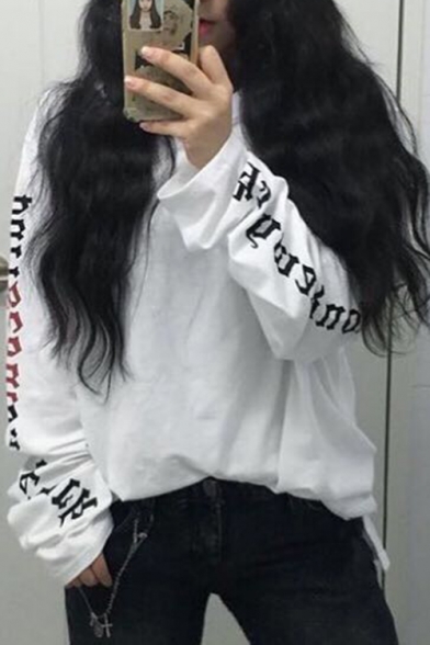 New Arrival Fashion Street Style Letter Printed Long Sleeve Sports Sweatshirt