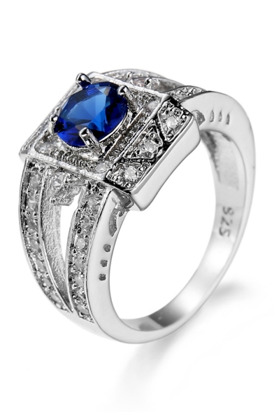New Fashion Sapphire Zircon Embellished Ring