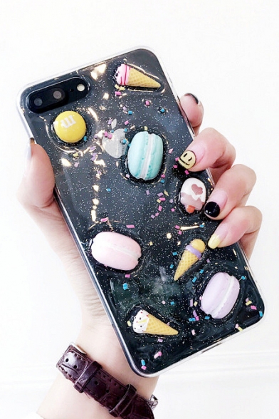 Adorable Macaron Ice-cream Shimmering  Transparent iPhone Case