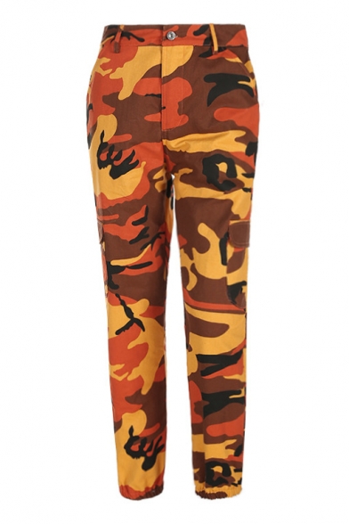 New Fashion Cool Camouflage Pattern Zip-Fly Pants