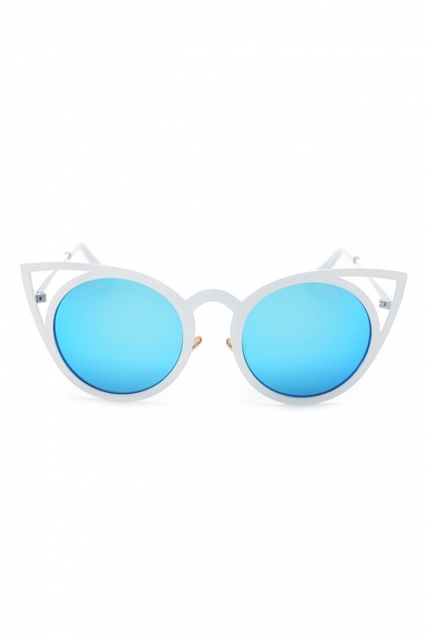 New Fashion Cool Girl Color Block Cat-Eye Design Sun Glasses