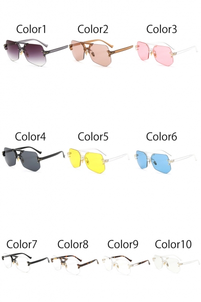 New Stylish Asymmetric Cool Rimless Sunglasses