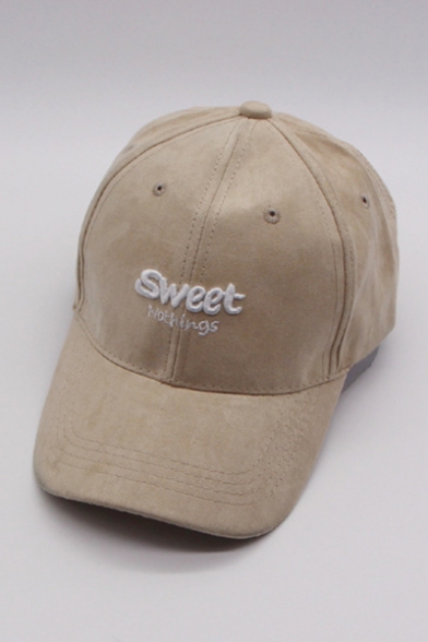New Arrival Chic Letter Embroidered Suede Baseball Cap