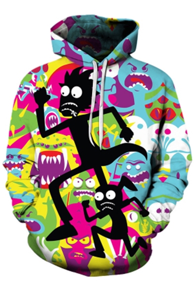 

Casual Loose Sports Fashion 3D Cartoon Printed Hoodie with Pockets, LC452229