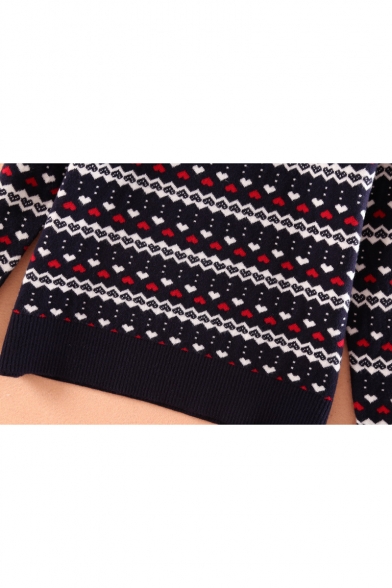 Fashion Tribal Print Round Neck Long Sleeve Pullover Sweater