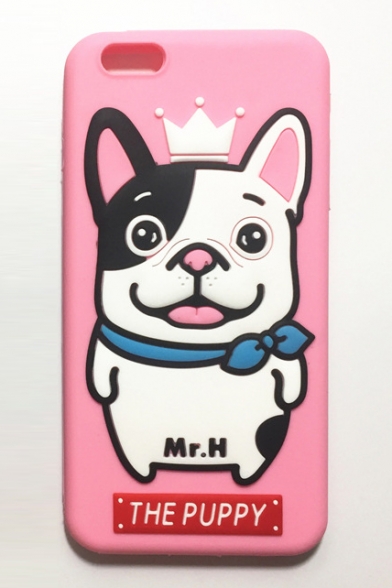 Lovely Color Block Cartoon Puppy Design Mobile Phone Case for iPhone