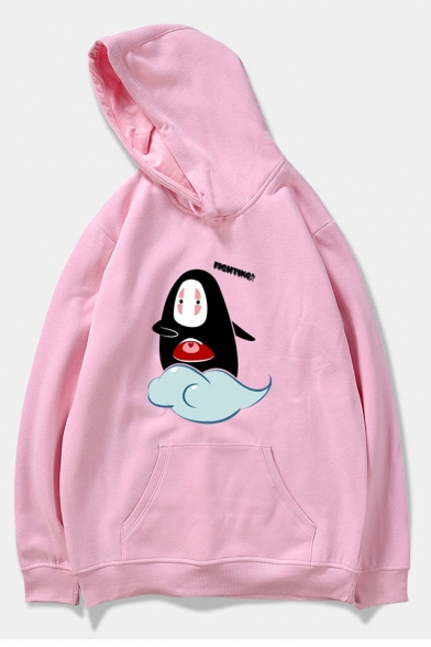 

Chic Cute Cartoon Print Long Sleeve Hoodie for Couple, LC452731, Black;pink;white;gray