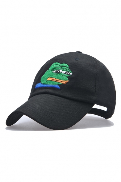 Funny Color Block Cartoon Frog Embroidered Baseball Cap