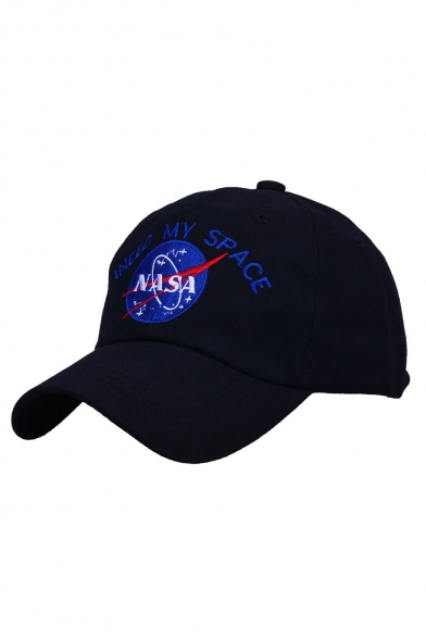 New Trendy Color Block NASA Graphic Embroidered Unisex Baseball Cap