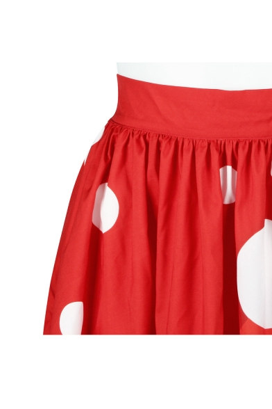 New Arrival Cartoon Santa Claus Pattern High Waist Midi Flared Skirt
