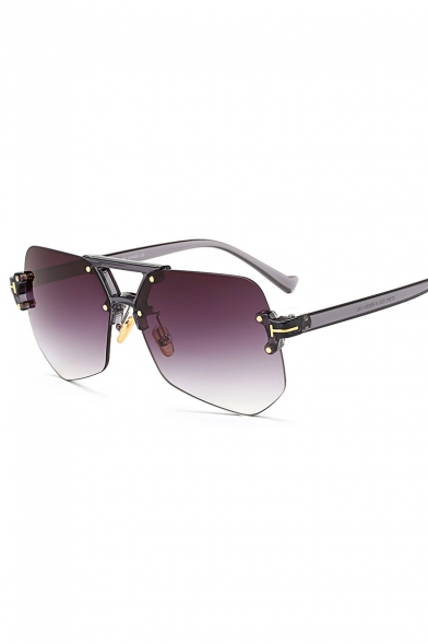 New Stylish Asymmetric Cool Rimless Sunglasses