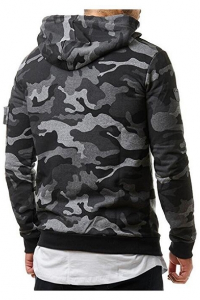 Simple Classic Camouflage Long Sleeve Pullover Hoodie