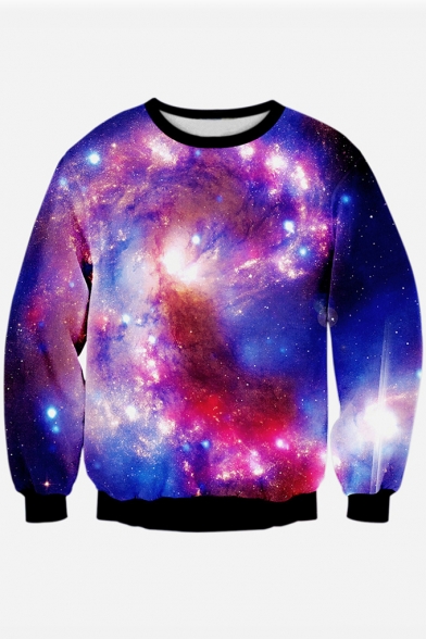 

New Stylish 3D Galaxy Print Round Neck Long Sleeve Pullover Sweatshirt, LC454382