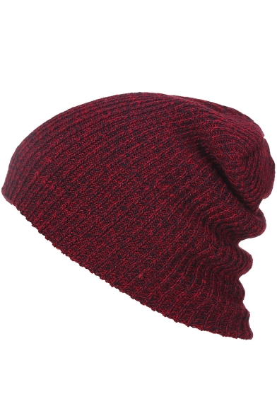 Winter's Warm Simple Plain Ribbed Kintted Hat