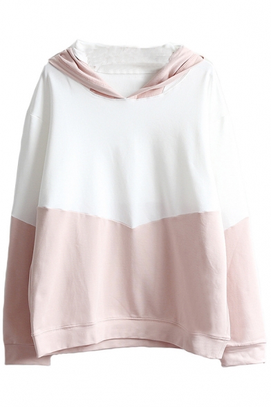 New Fashion Color Block Long Sleeve Hoodie