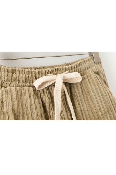 Fashion Drawstring Elastic Waist Simple Plain Harem Pants