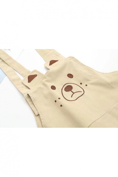 New Stylish Embroidery Cute Bear Pattern Overall Rompers