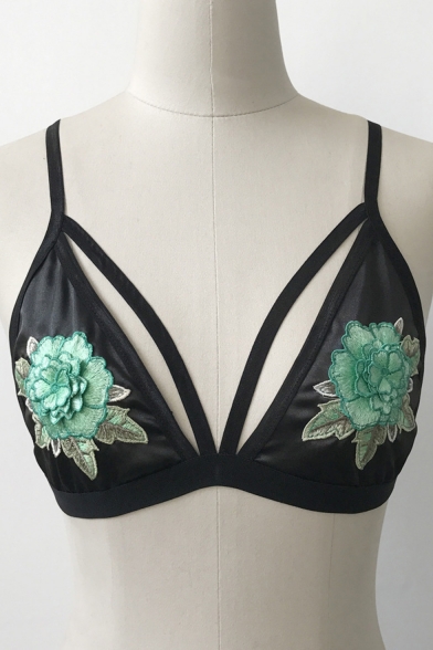 New Stylish Embroidery Floral Pattern Strap Sexy Cami Bralet