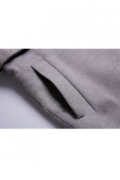 New Stylish Notched Lapel Long Sleeve Plain Bow Tie Waist Tunic Coat