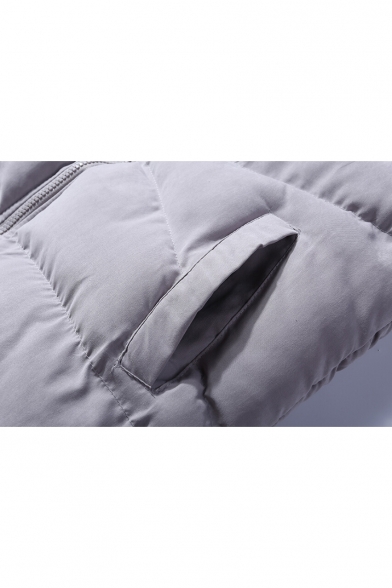New Stylish Plain Long Sleeve Zipper Unisex Hooded Padded Coat