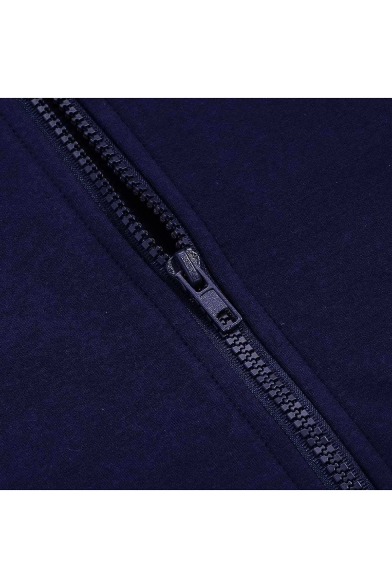 New Stylish Stand-Up Collar Long Sleeve Striped Long Sleeve Zipper Jacket