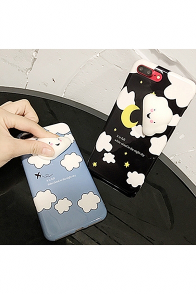 Cute 3D Clouds Pattern Letter Printed iPhone Case