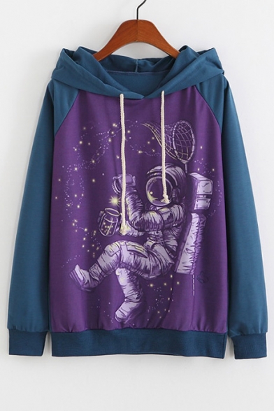 

New Fashion Simple Astronaut Print Long Sleeve Hoodie