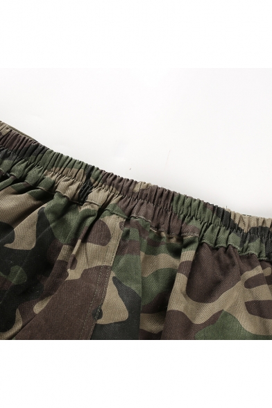 New Stylish Camouflage Print Zip Fly Flap Pocket Pants