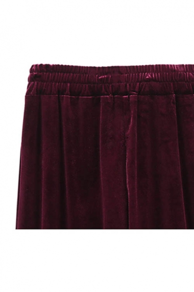 New Stylish Elastic Waist Simple Plain Loose Pants