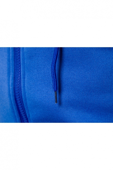 New Stylish Color Block Chinese Print Drawstring Hood Raglan Sleeve Jacket